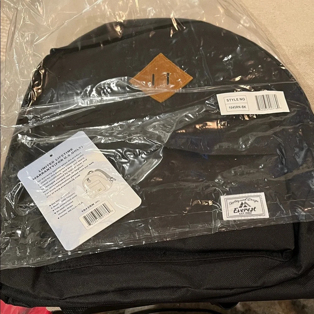 Everest Black Vintage Backpack/NWT